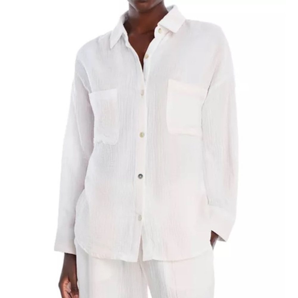 Vintage Havana Cabana Stripe Gauze Button Down Blouse